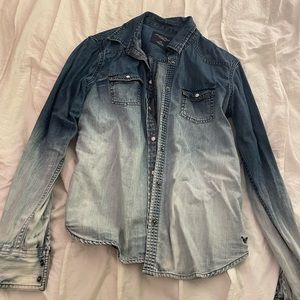 American Eagle Ombre Denim Shirt